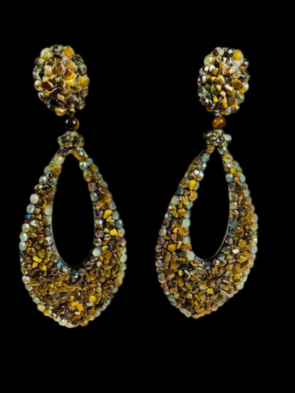 1980s DUBLOS Flamenco Shoulder Duster Earrings